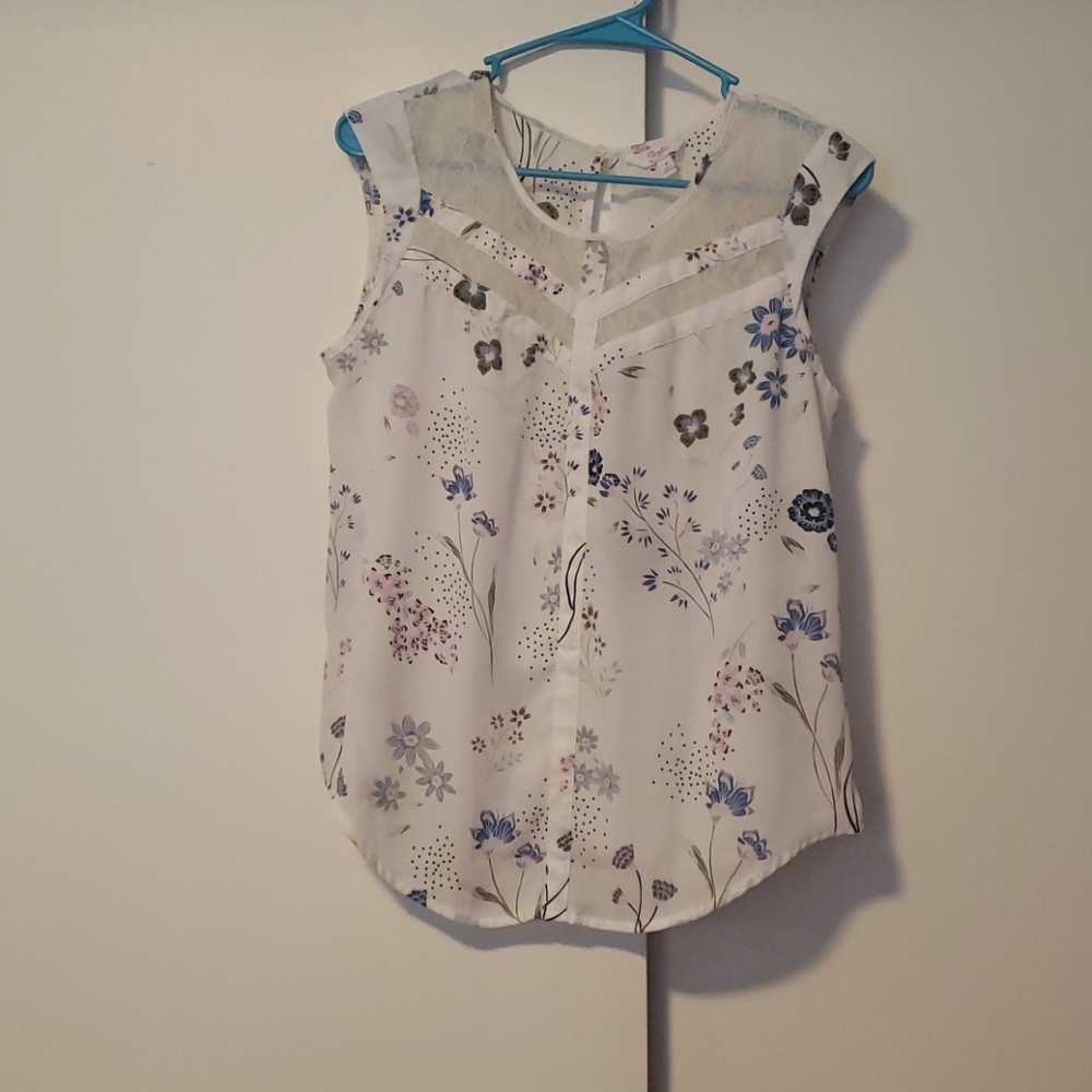 White Floral Blouse